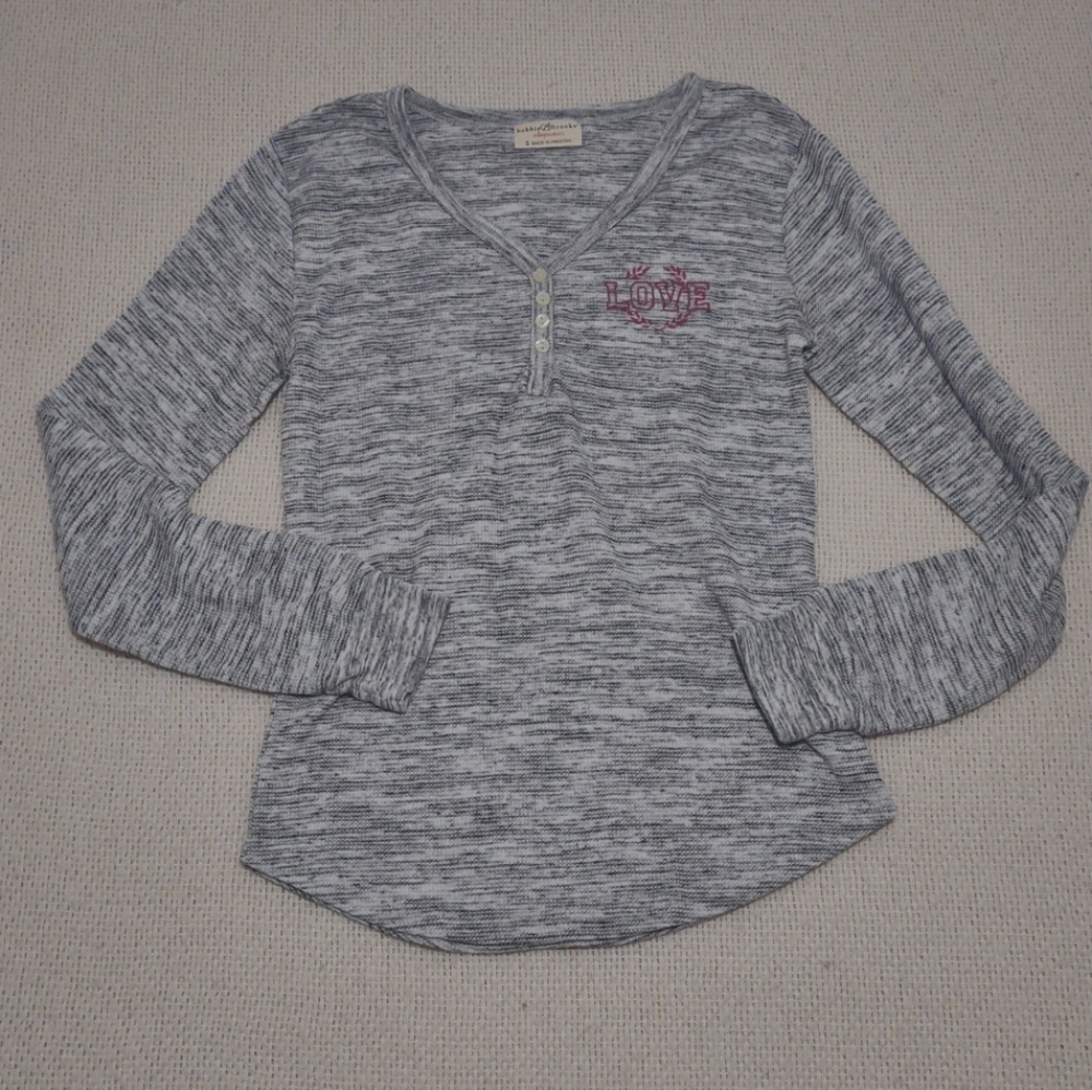VTG Bobbie Brooks Thermal Henly Top S Elena Gilbert‎ Bella Swan Preppy Feminine